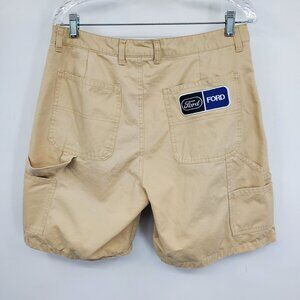 Forever 21 X Ford Motors Collab Men's Carpenter Khaki Cargo Patch Shorts Size 32
